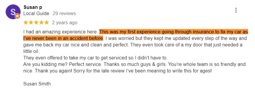 susan p google review